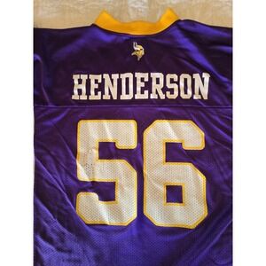 Vintage Reebok EJ E.J. Henderson #56 Minnesota Vikings Jersey Mens XL Purple
